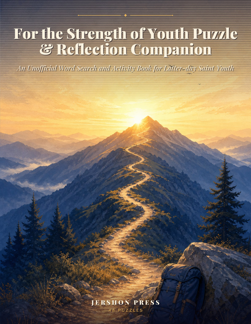 For the Strength of Youth Puzzle and Reflection Companion — cover with a mountain trail at dawn